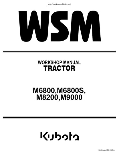 Kubota M6800 M6800S M8200 M9000 Tractor Service Manual | 2001-2005 - sample page 2
