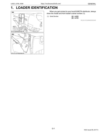 Kubota LA525 LA765 Front Loader Service Manual | 2014-2018 - sample page 4