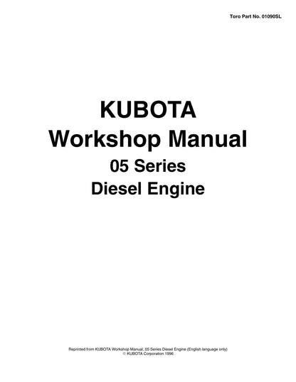 Kubota 05 Series Diesel Engine Motorcycle Service Manual | 1996-2000 - sample page 2