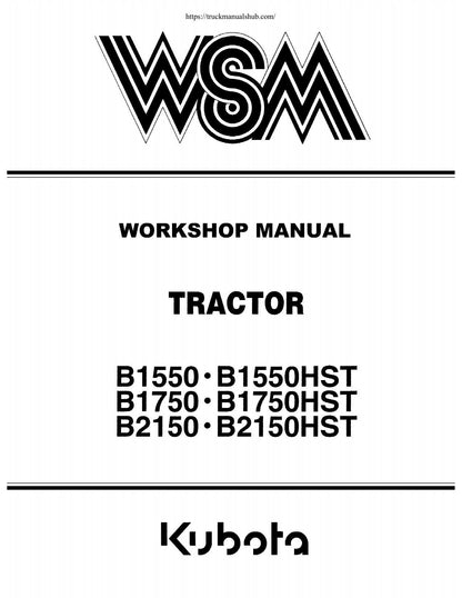 Kubota B1550 B1750 B2150 HST Tractor Service Manual | 1985-1989 - sample page 2