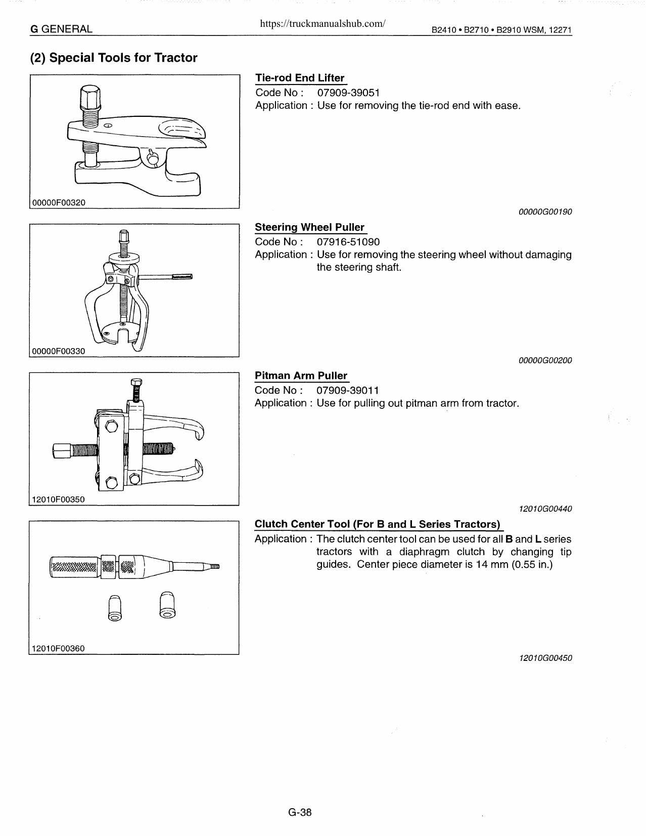 Kubota B2410 B2710 B2910 Tractor Service Manual | 2000-2004 - sample page 8