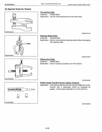 Kubota B2410 B2710 B2910 Tractor Service Manual | 2000-2004 - sample page 8