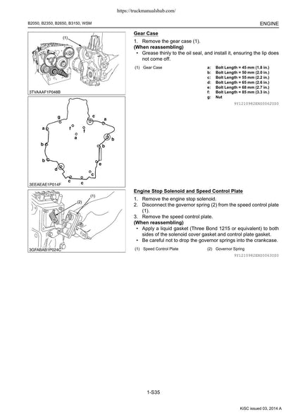 Kubota B2050 B2350 B2650 B3150 Tractor Service Manual | 2014-2018 - sample page 4
