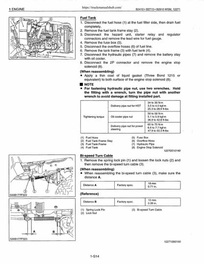 Kubota B2410 B2710 B2910 Tractor Service Manual | 2000-2004 - sample page 9
