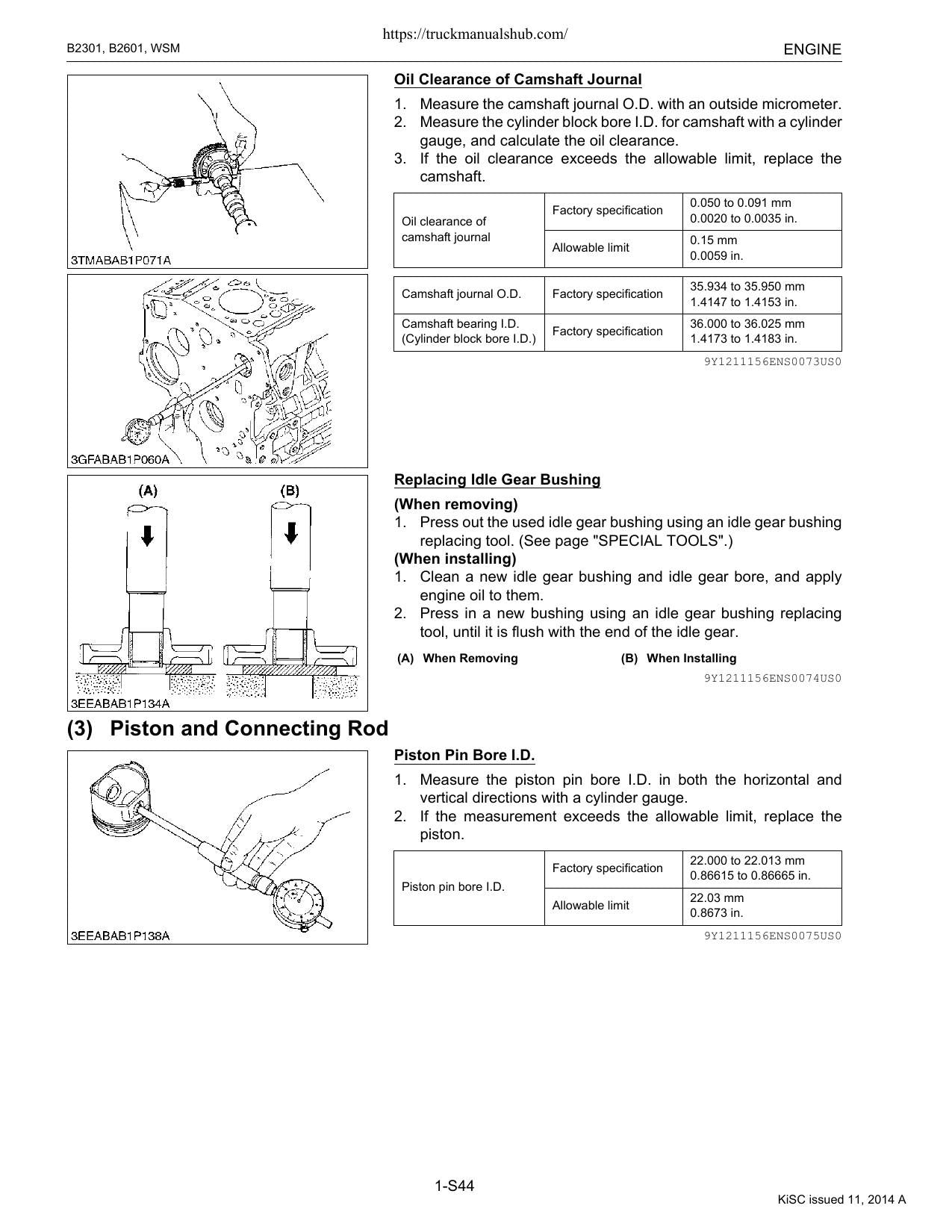 Kubota B2301 B2601 Tractor Service Manual | 2014-2018 - sample page 5