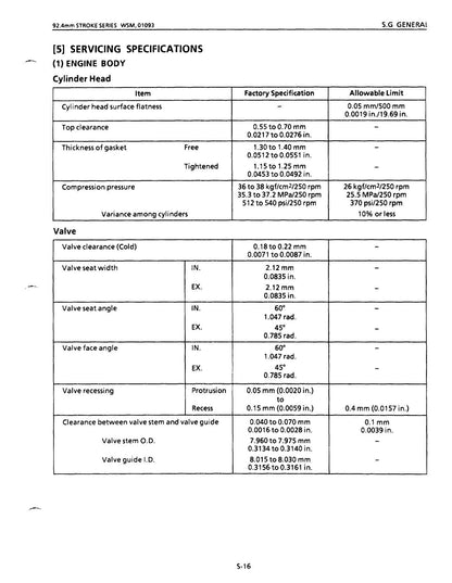 Kubota 03 Series Diesel Engine Motorcycle Service Manual | 1991-1995 - sample page 9