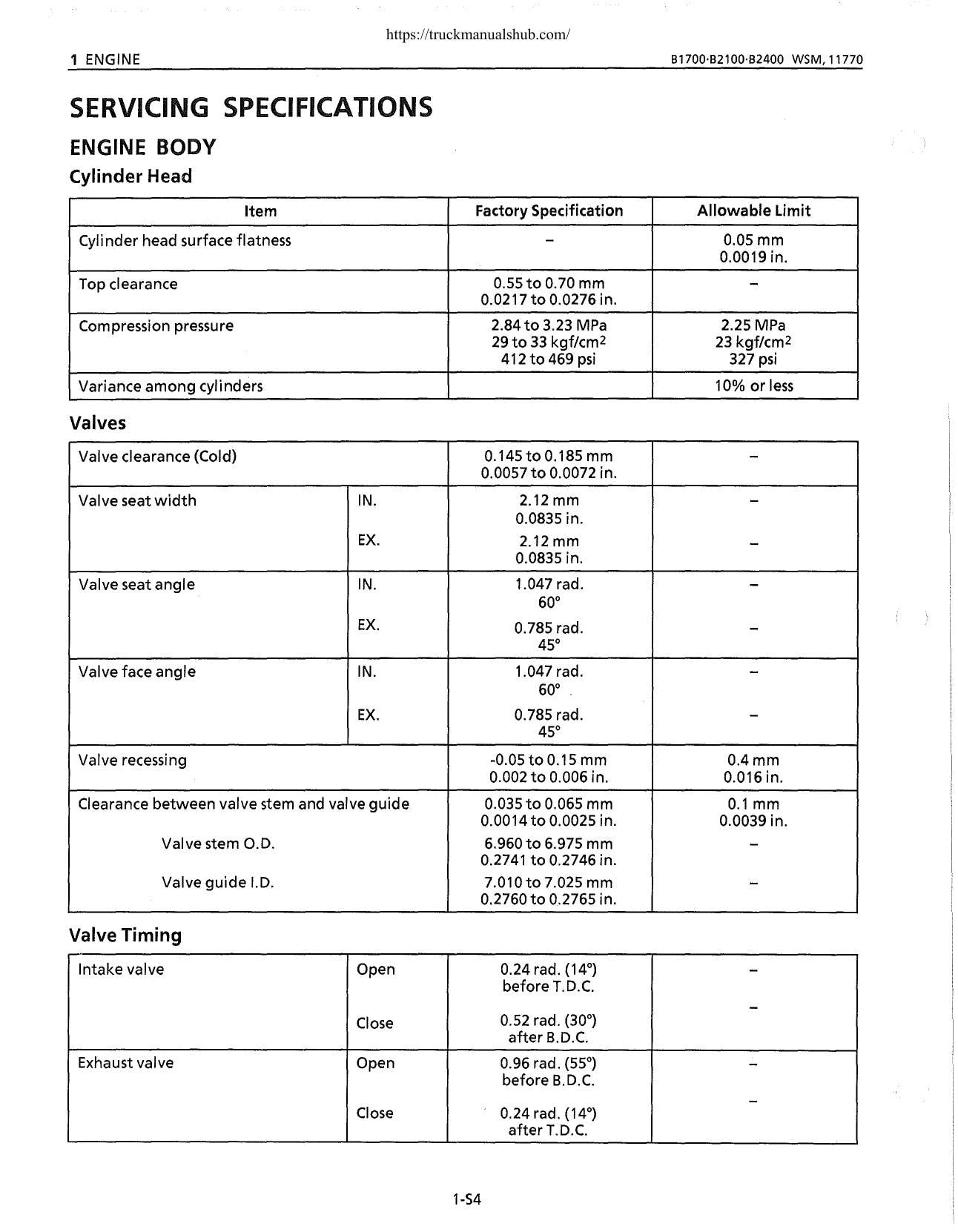 Kubota B1700 B2100 B2400 Tractor Service Manual | 1995-1999 - sample page 5