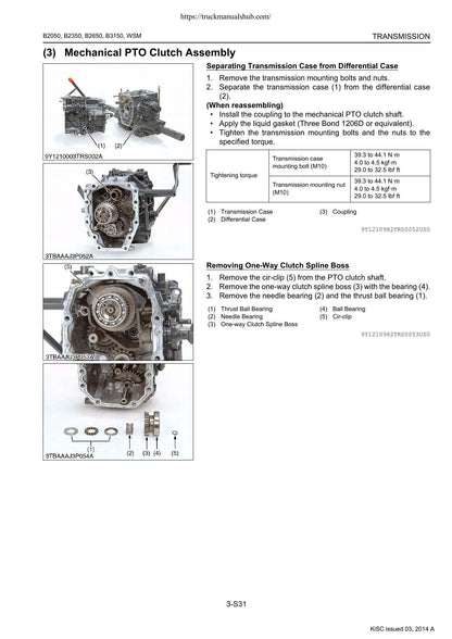 Kubota B2050 B2350 B2650 B3150 Tractor Service Manual | 2014-2018 - sample page 6