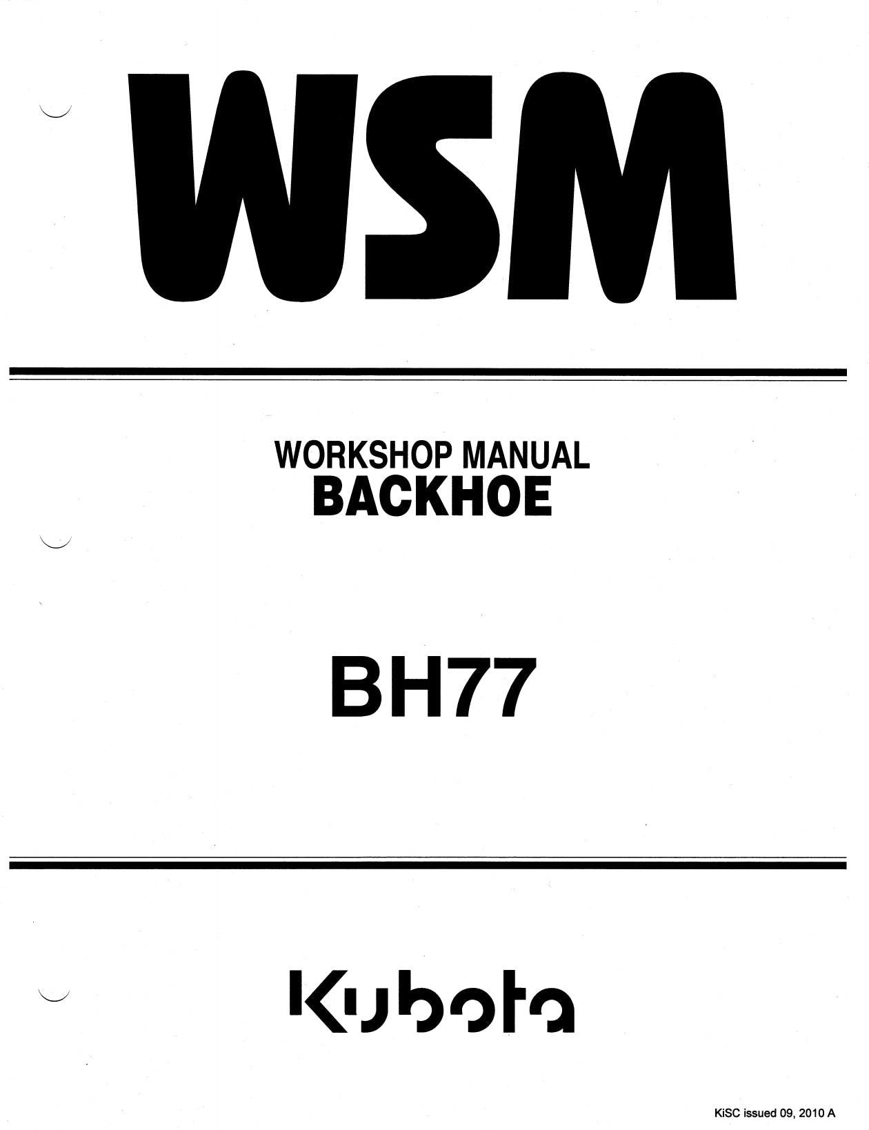 Kubota BH77 Backhoe Service Manual | 2010-2014 - sample page 2