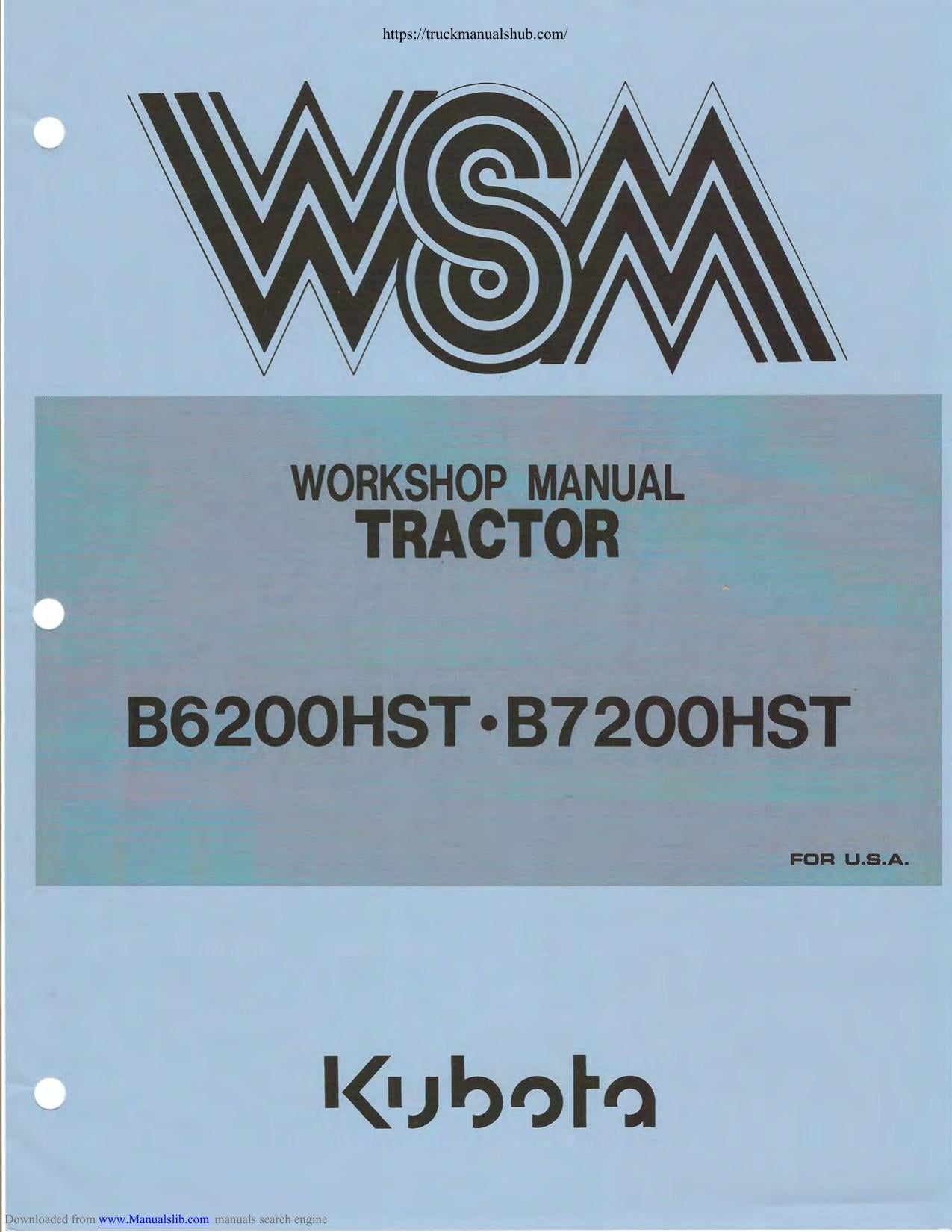 Kubota B6200HST B7200HST Tractor Service Manual | 1984-1988 - sample page 2