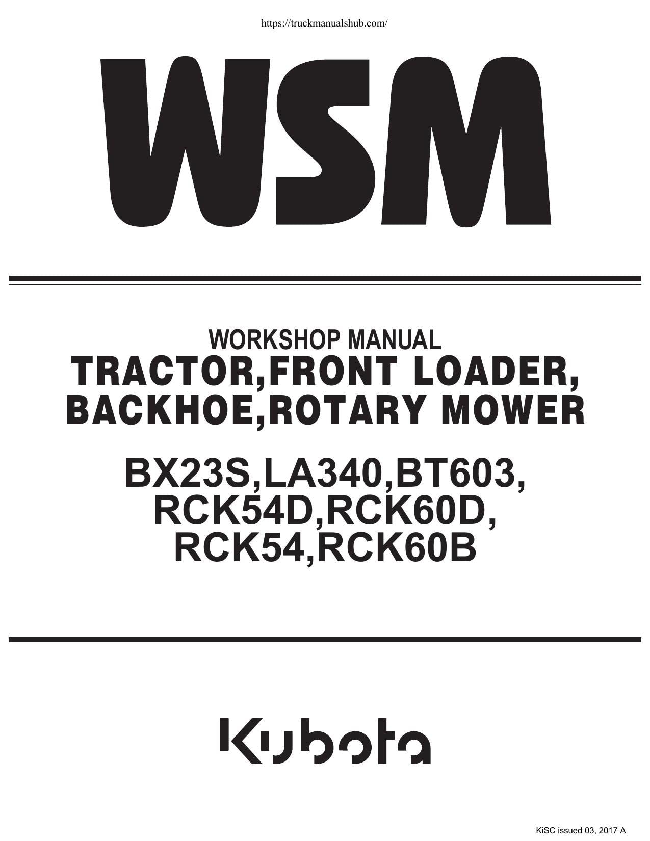 Kubota BX23S LA340 BT603 Service Manual | 2017-2021 - sample page 2