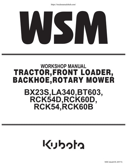 Kubota BX23S LA340 BT603 Service Manual | 2017-2021 - sample page 2