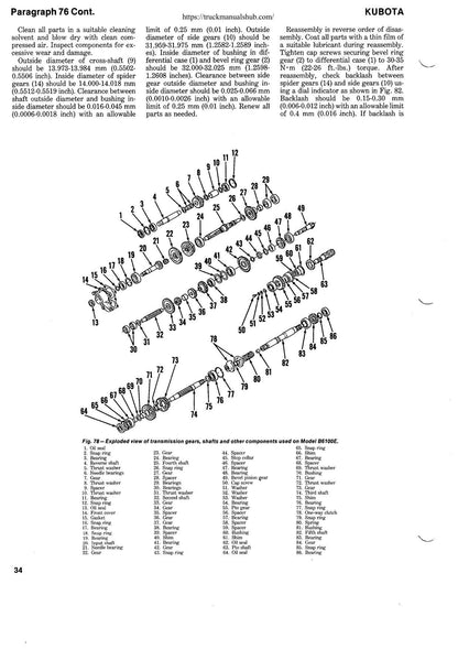 Kubota B5100 B6100 B7100 Tractor Service Manual | 1975-1979 - sample page 5