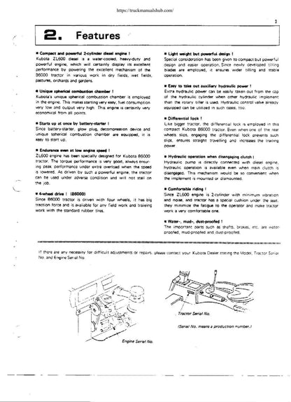 Kubota B6000 Tractor Service Manual | 1972-1976 - sample page 5