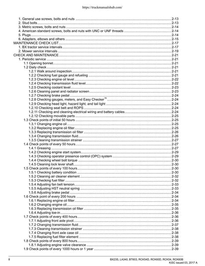 Kubota BX23S LA340 BT603 Service Manual | 2017-2021 - sample page 8