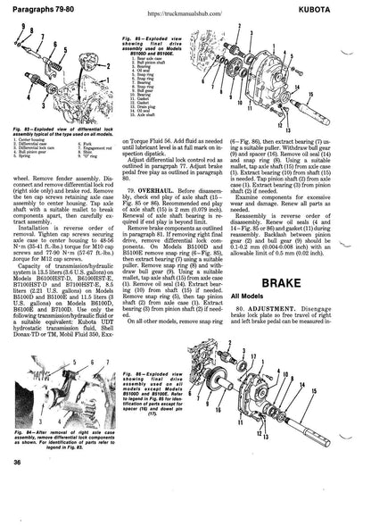 Kubota B5100 B6100 B7100 Tractor Service Manual | 1975-1979 - sample page 7