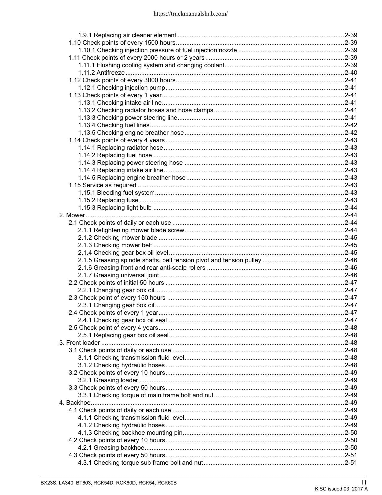 Kubota BX23S LA340 BT603 Service Manual | 2017-2021 - sample page 9