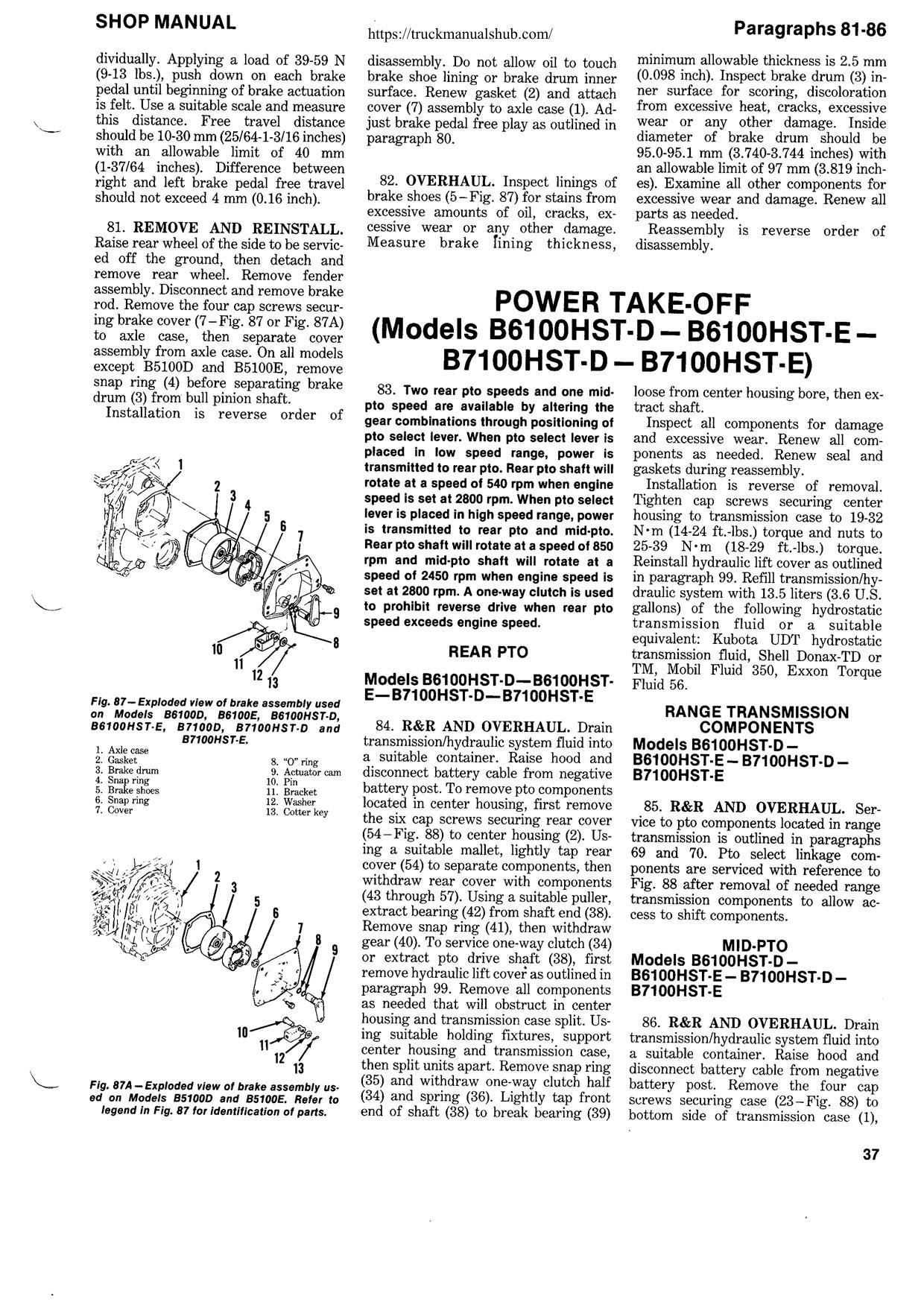 Kubota B5100 B6100 B7100 Tractor Service Manual | 1975-1979 - sample page 8