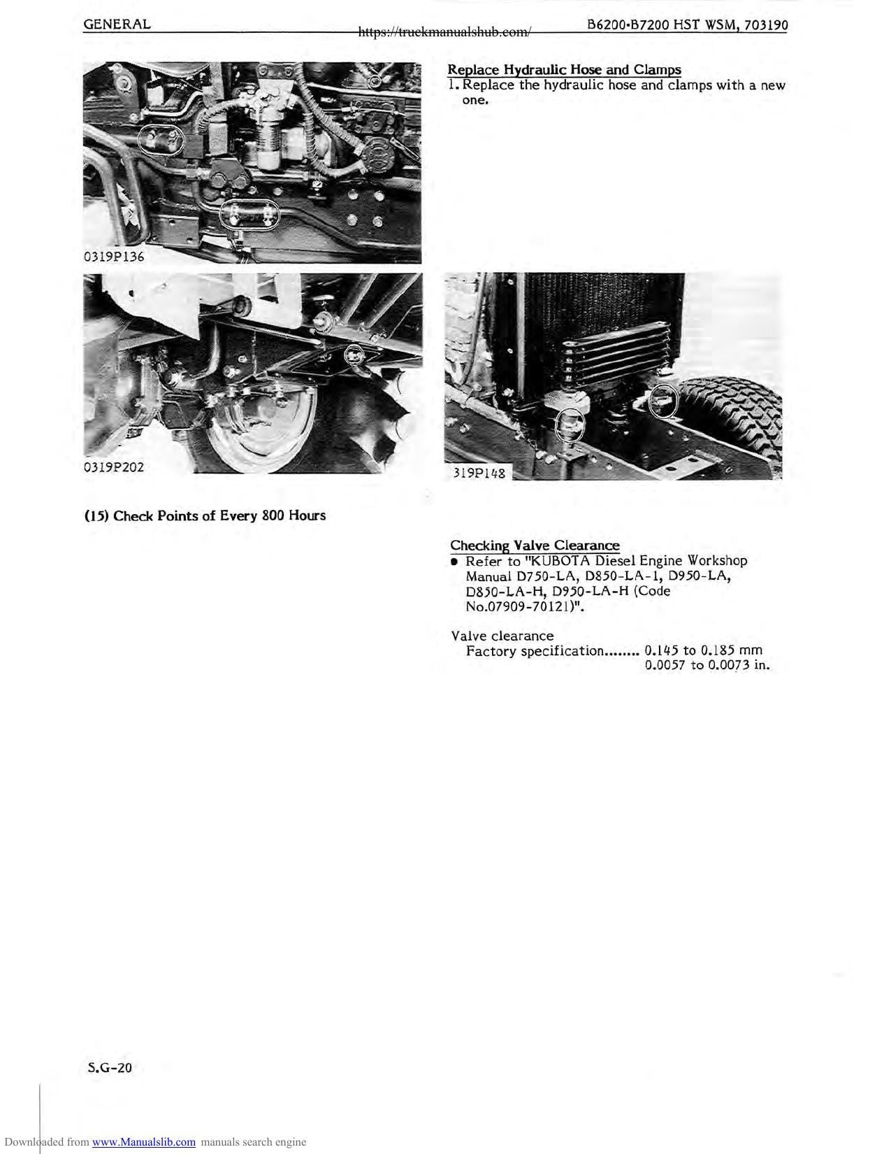 Kubota B6200HST B7200HST Tractor Service Manual | 1984-1988 - sample page 9