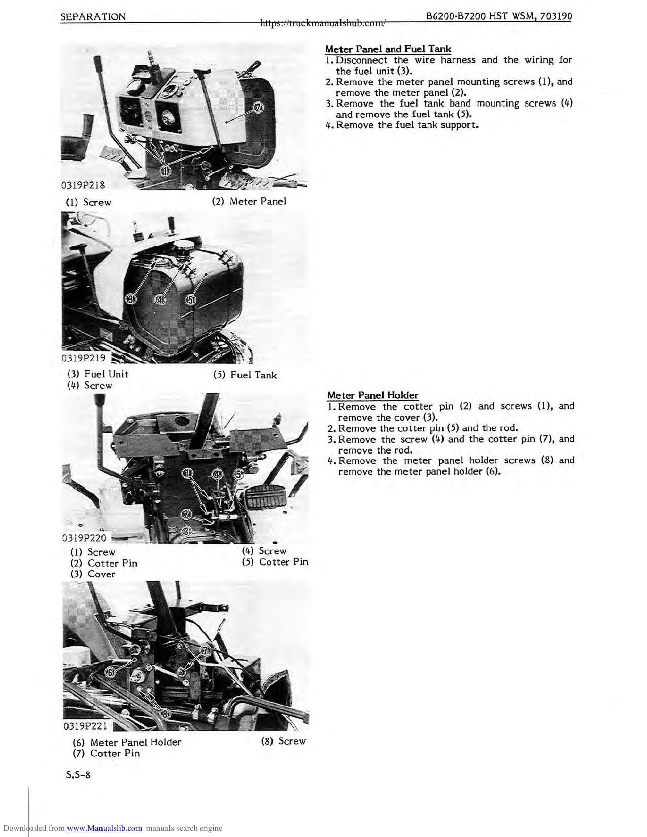 Kubota B6200HST B7200HST Tractor Service Manual | 1984-1988 - sample page 10