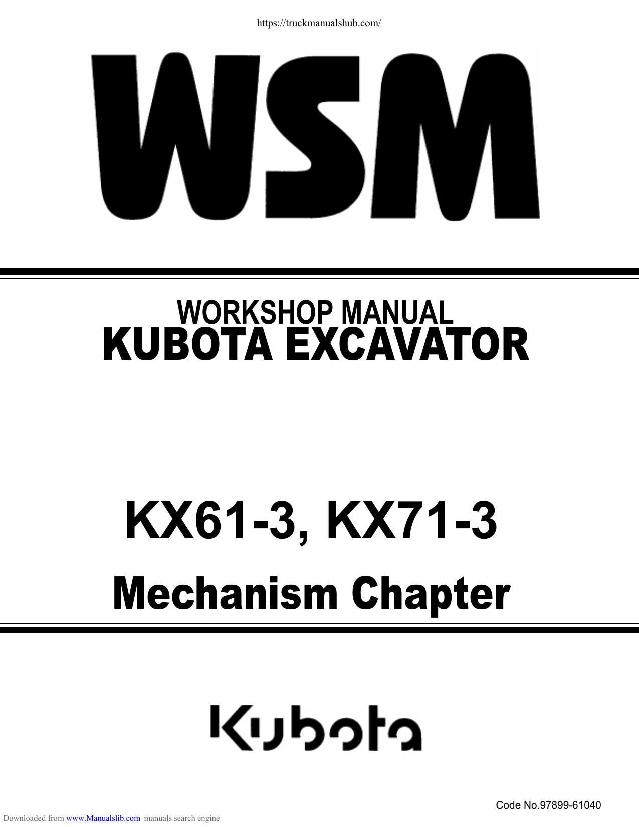 Kubota KX61-3 KX71-3 Excavator Service Manual | 2003-2007 - sample page 2