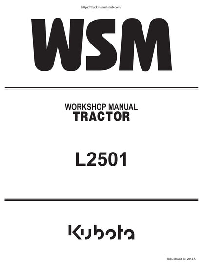 Kubota L2501 Tractor Service Manual | 2014-2018 - sample page 2