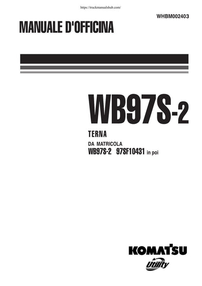 Komatsu WB97S-2 Backhoe Loader Service Manual | 2003-2007 - sample page 2