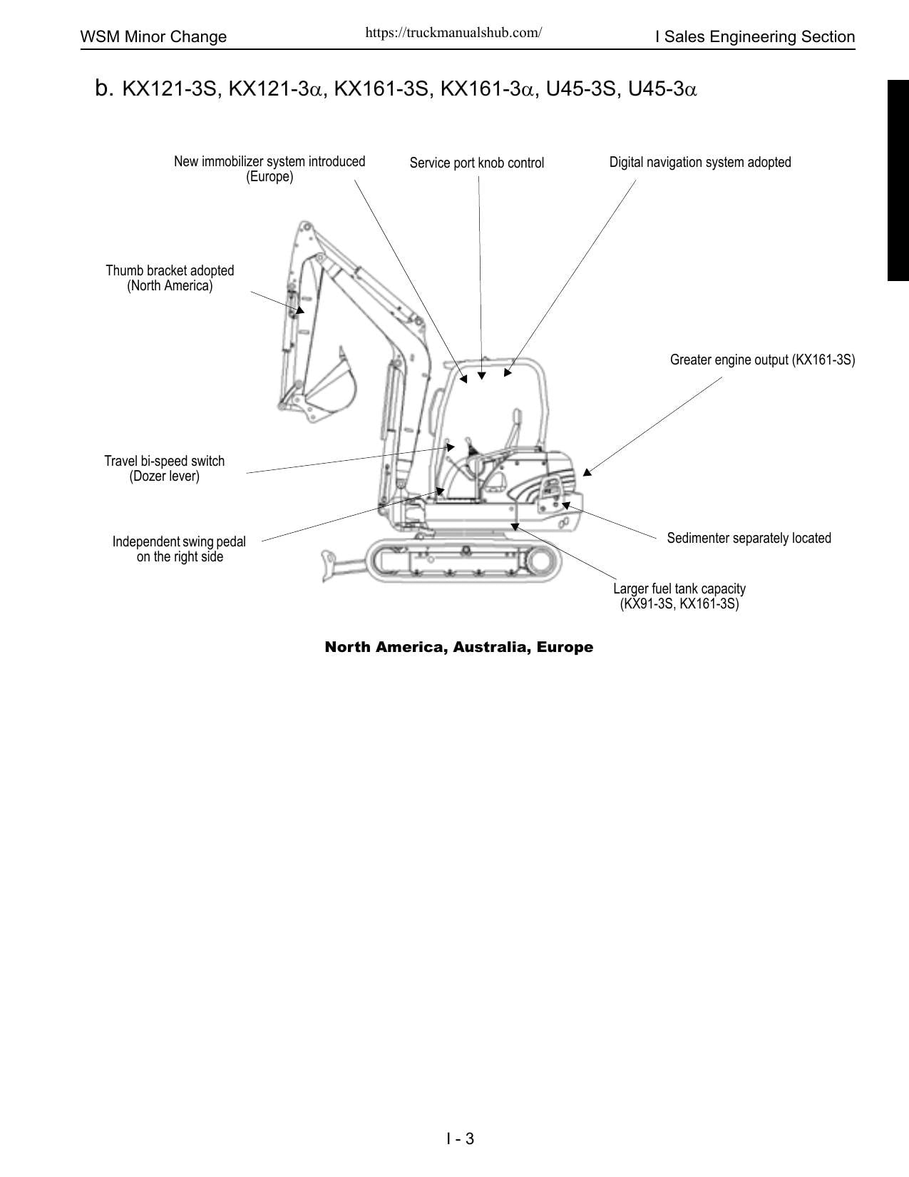 Kubota KX91 KX121 KX161 U35 U45 Excavator Service Manual | 2004-2008 - sample page 5