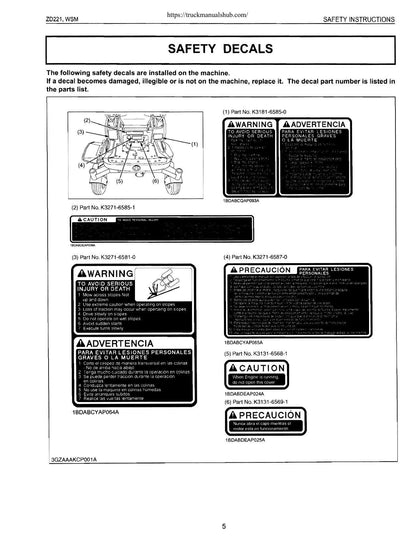 Kubota ZD221 Tractor Service Manual | 2005-2009 - sample page 2