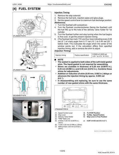 Kubota L2501 Tractor Service Manual | 2014-2018 - sample page 5