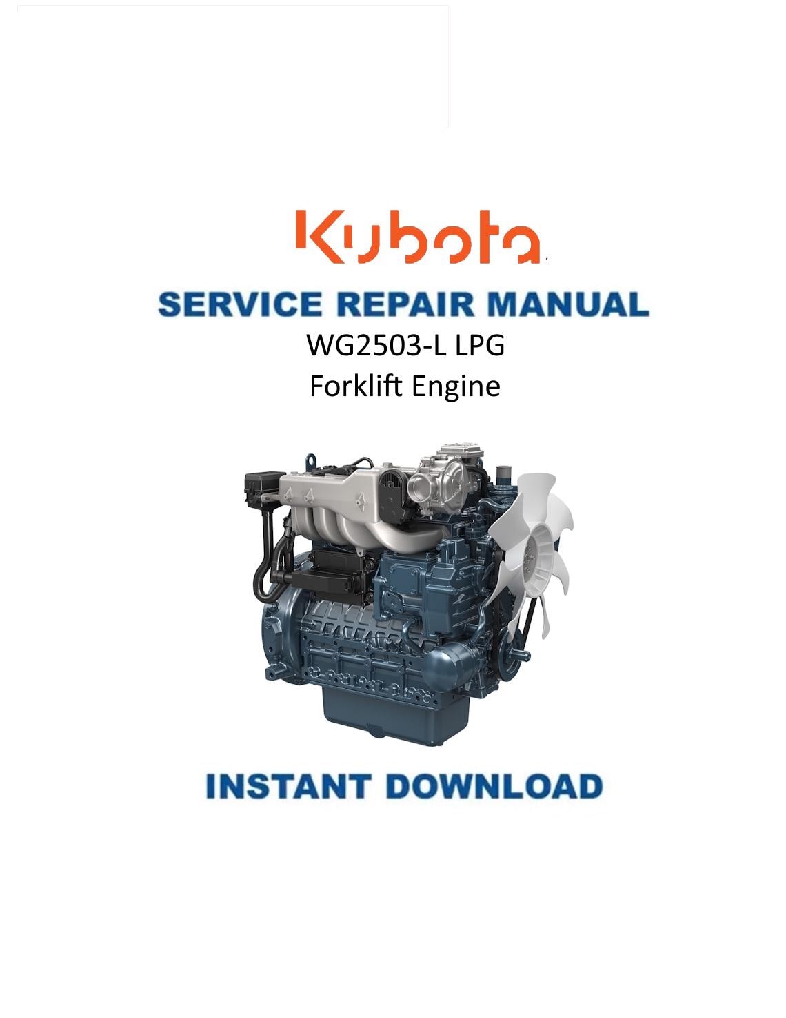 Kubota WG2503-L LPG Engine Service Manual | 2014-2018 - Service Manual PDF Instant Download