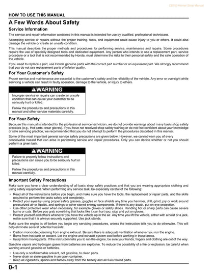 Honda CB750 Hornet Motorcycle Service Manual | 2023-2026 - sample page 10