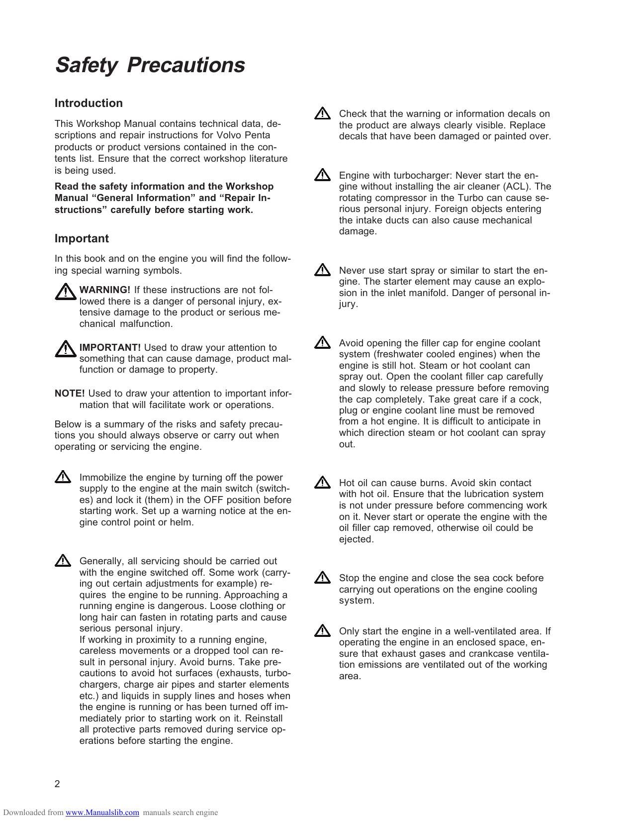 Volvo Penta Aquamatic 250 Drive Outboard Service Manual | 1970-1974 - sample page 7