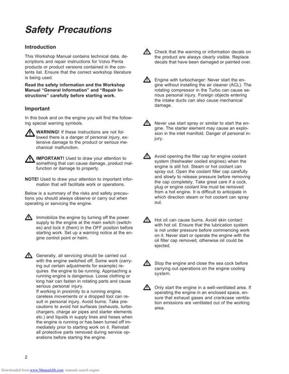 Volvo Penta Aquamatic 250 Drive Outboard Service Manual | 1970-1974 - sample page 7