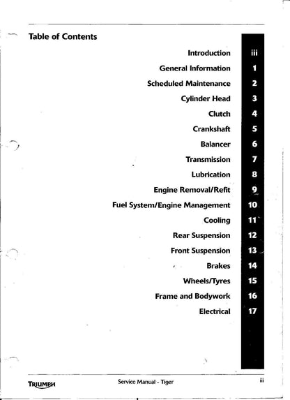 Triumph Tiger 1050 Motorcycle Service Manual | 2006-2010 - sample page 4