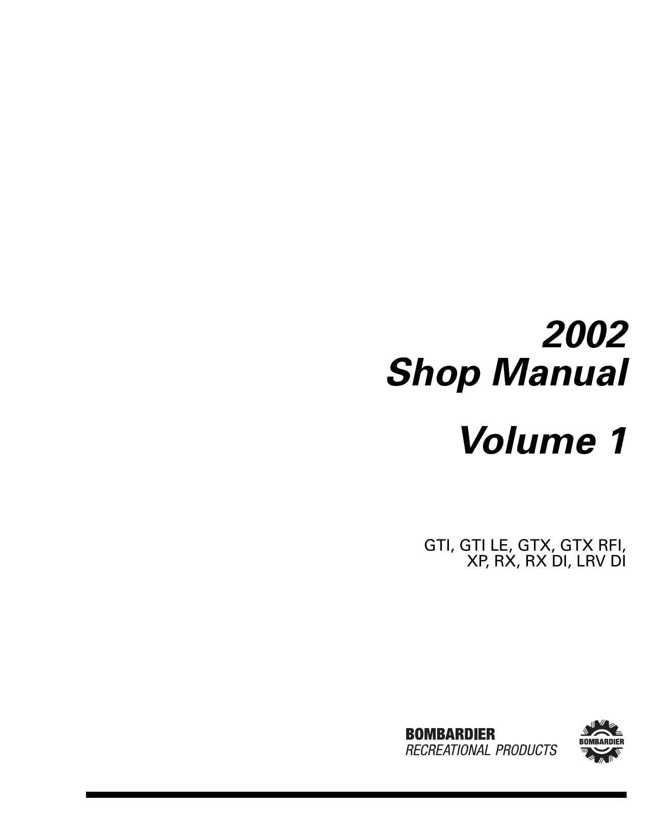 Sea-Doo GTI GTX RX xp lrv di PWC Service Manual | 2002-2006 - sample page 3