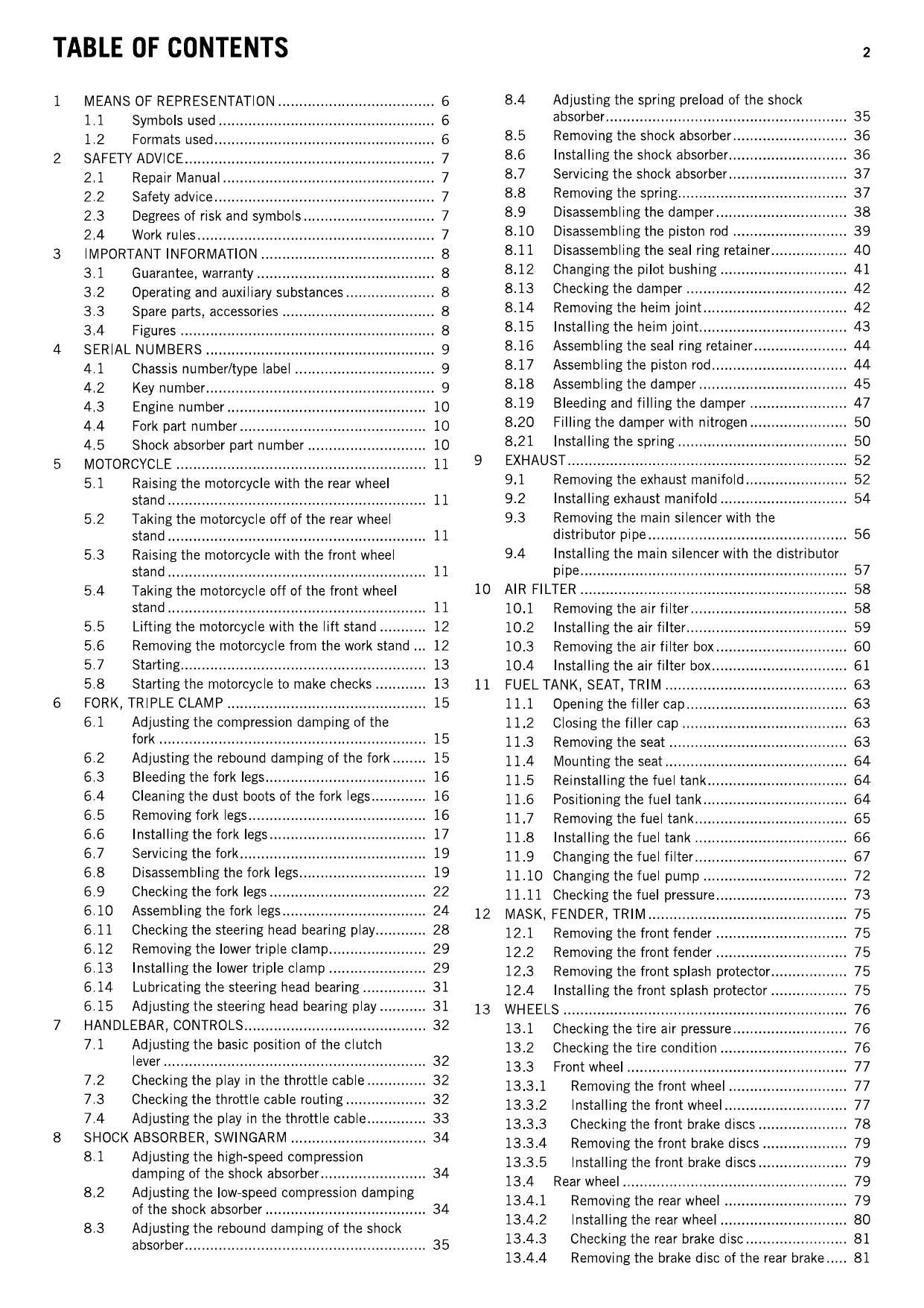 KTM 990 Supermoto R Motorcycle Service Manual | 2011-2015 - sample page 7