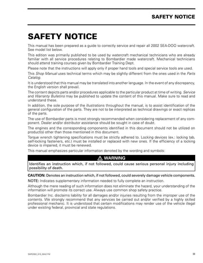 Sea-Doo GTI GTX RX xp lrv di PWC Service Manual | 2002-2006 - sample page 10