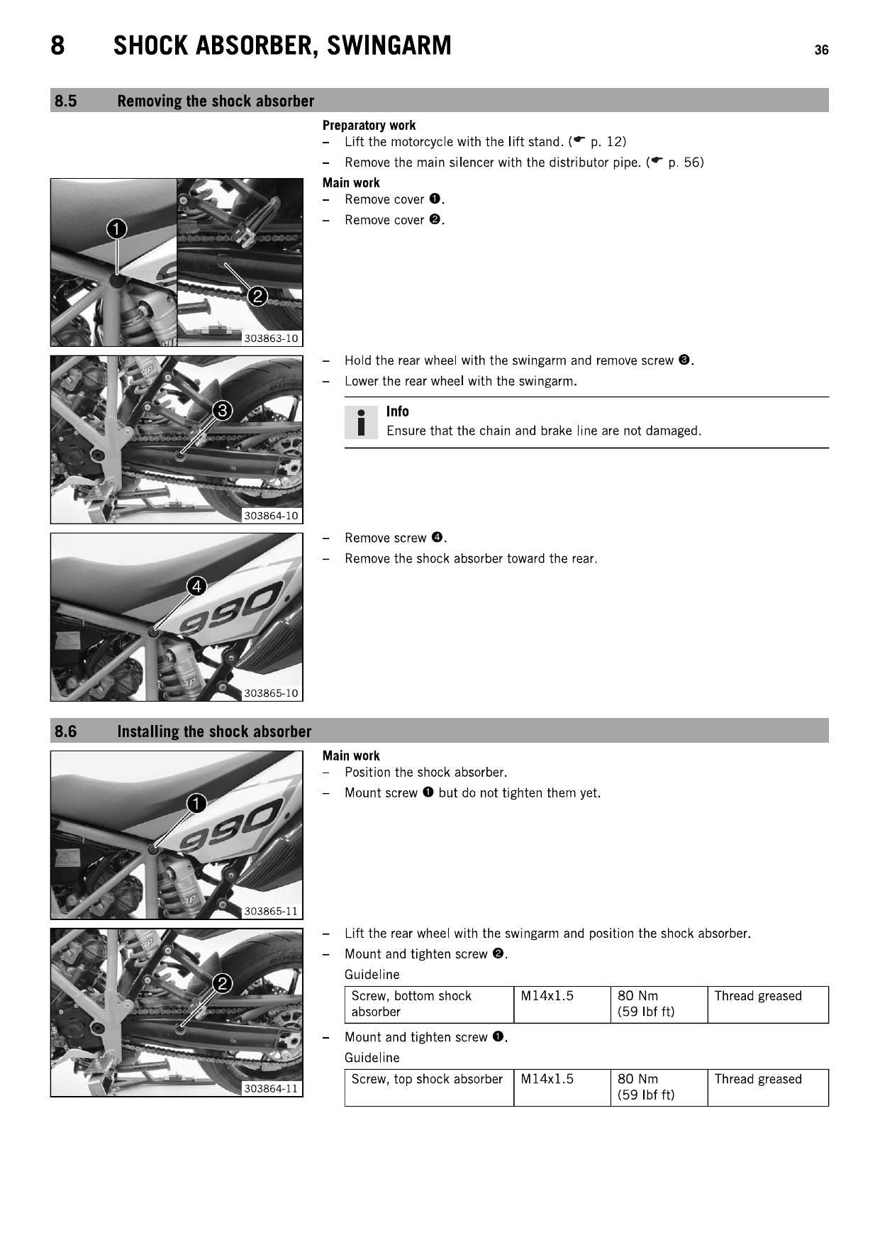 KTM 990 Supermoto R Motorcycle Service Manual | 2011-2015 - sample page 3