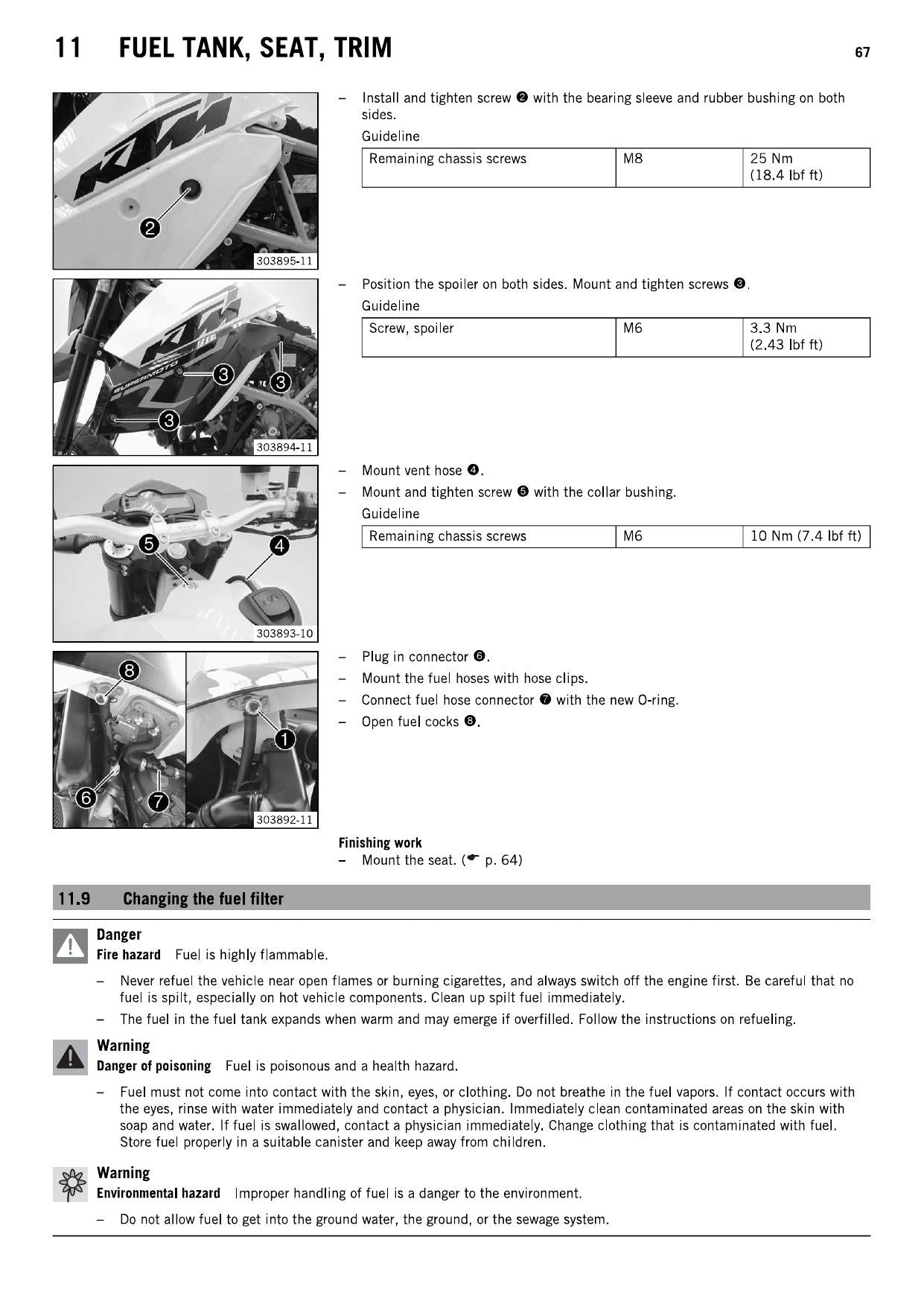 KTM 990 Supermoto R Motorcycle Service Manual | 2011-2015 - sample page 4