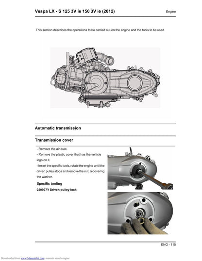 Vespa LX S 125 150 3V ie Scooter Service Manual | 2012-2016 - sample page 7