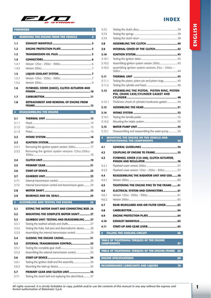 Beta EVO 2 Stroke 125 200 250 300 Motorcycle Service Manual | 2017-2022 - sample page 4