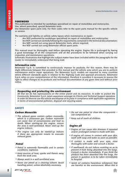 Beta EVO 2 Stroke 125 200 250 300 Motorcycle Service Manual | 2017-2022 - sample page 5