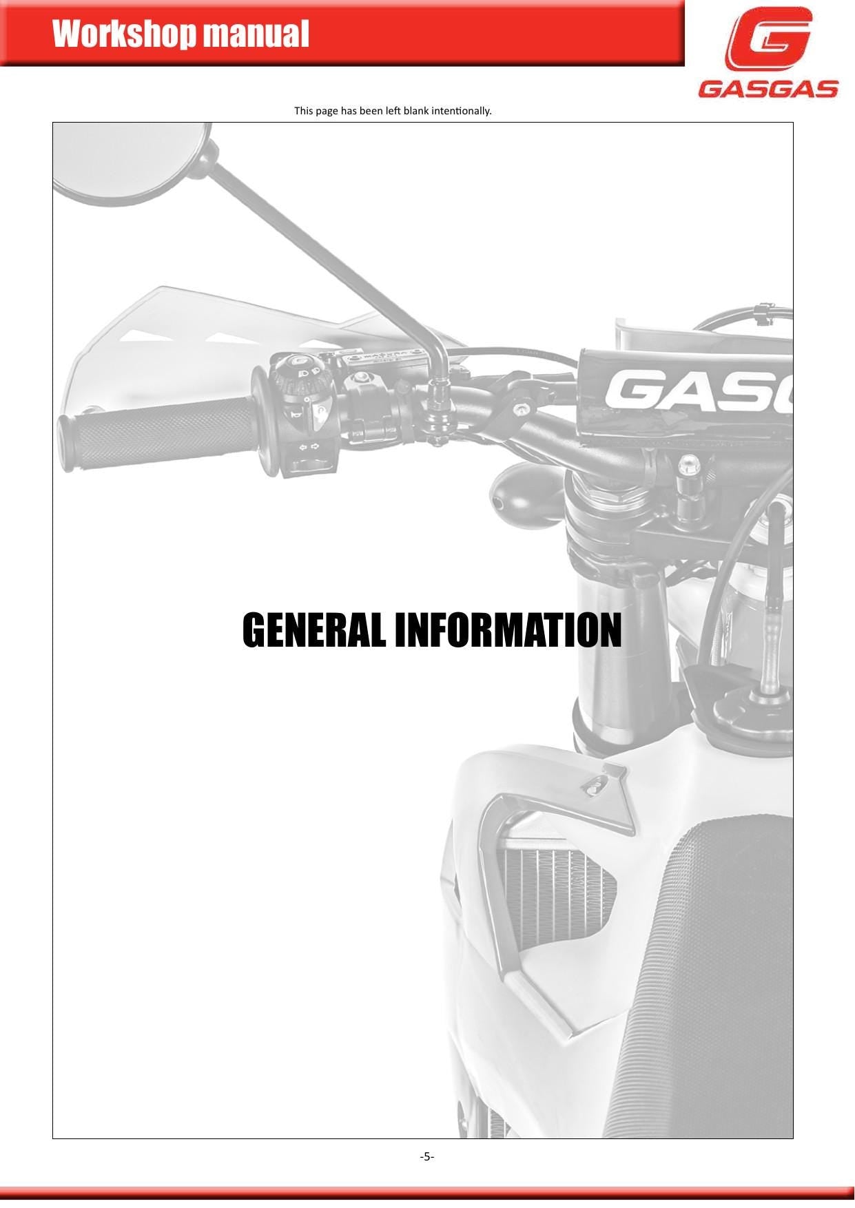 Gas Gas Enduro 2T 200 250 300 Motorcycle Service Manual | 2018-2022 - sample page 7