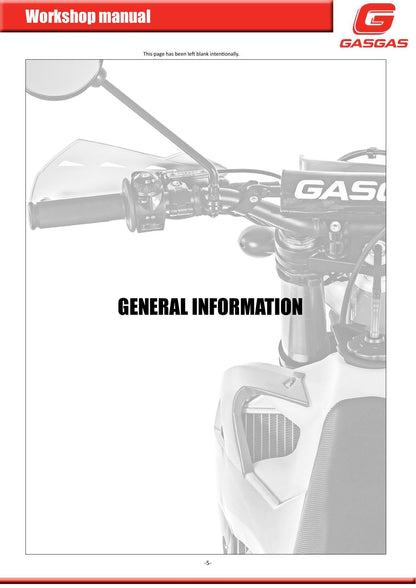Gas Gas Enduro 2T 200 250 300 Motorcycle Service Manual | 2018-2022 - sample page 7