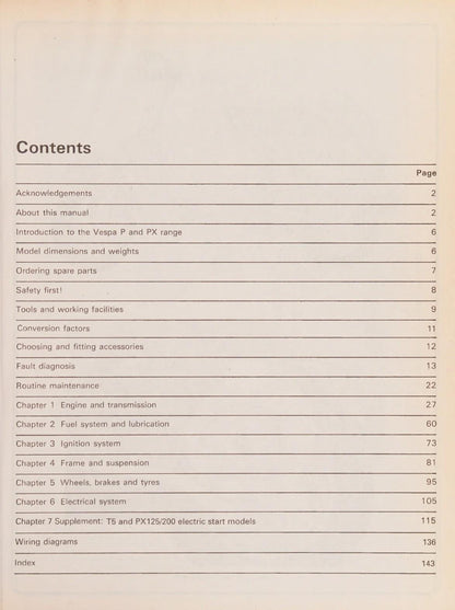 Vespa P PX125 150 200 Scooter Service Manual | 1978-2003 - sample page 6