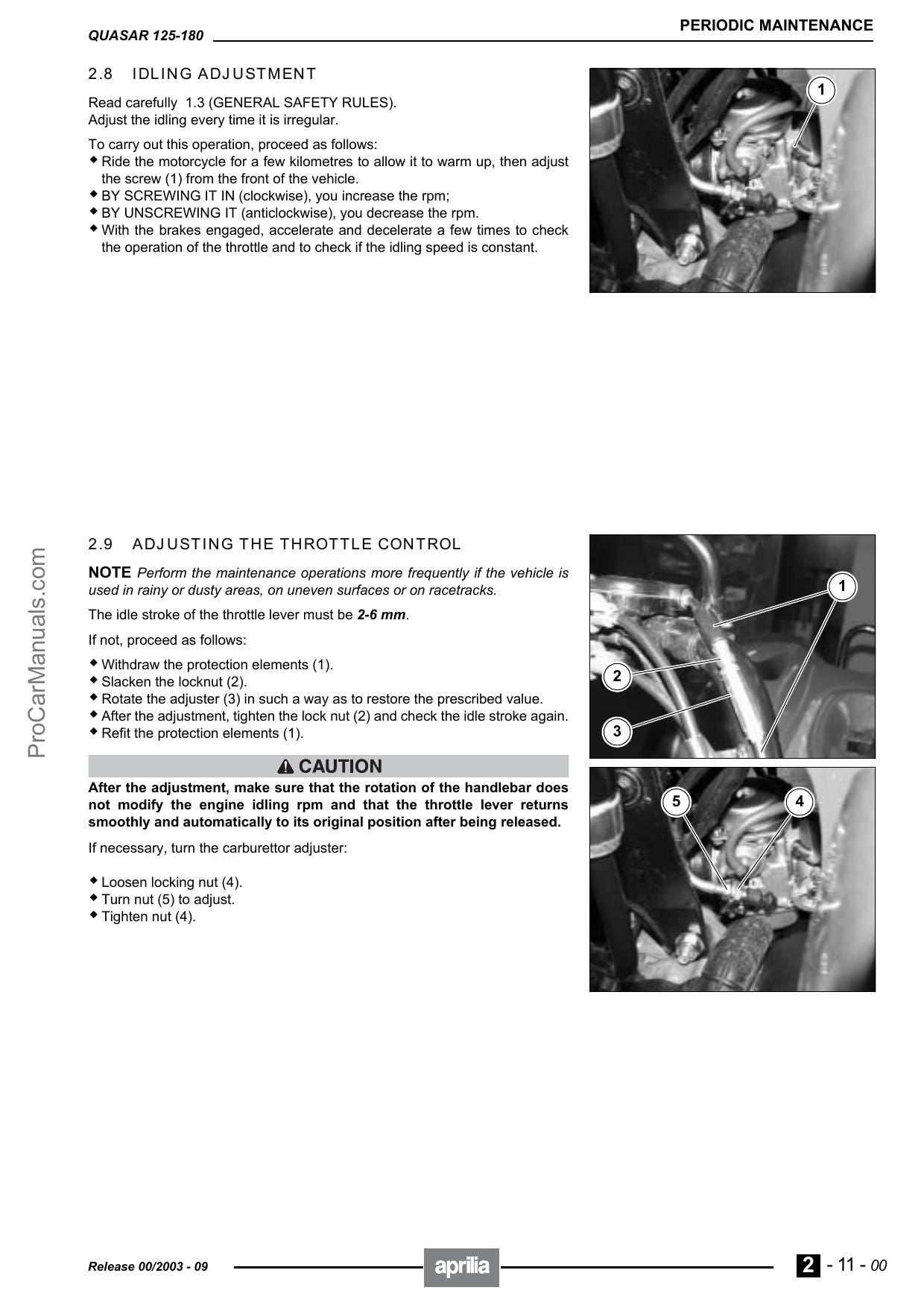 Aprilia Quasar 125 180 Motorcycle Service Manual | 2003-2007 - sample page 3