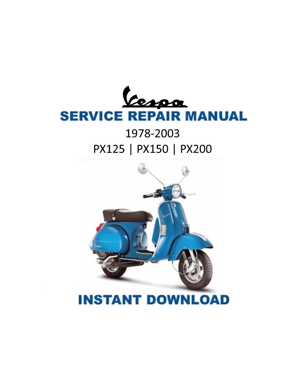 Vespa P PX125 150 200 Scooter Service Manual | 1978-2003 - Service Manual PDF Instant Download