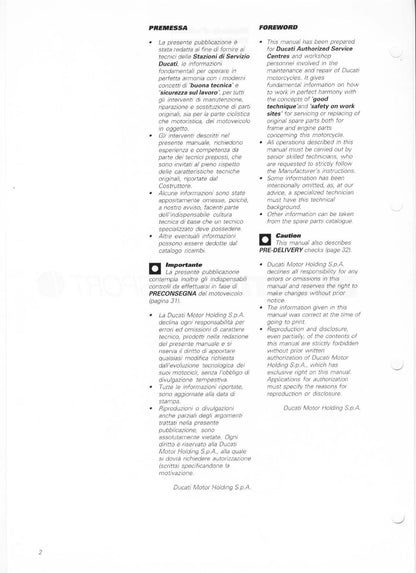 Ducati Supersport 900 Motorcycle Service Manual | 2001-2005 - sample page 4