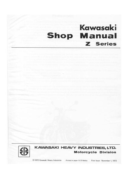 Kawasaki Z1 900 Motorcycle Service Manual | 1972-1976 - sample page 5